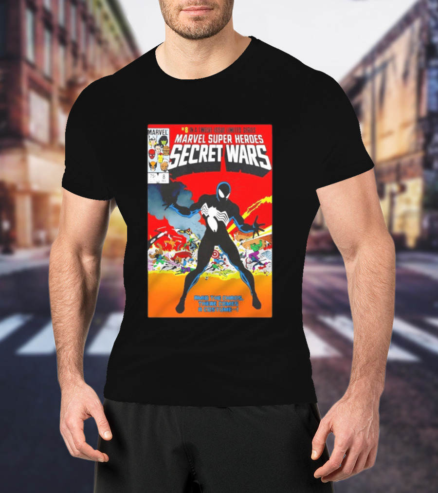 Marvel Super Heroes Secret Wars Number 8 Black Costume Amid The Chaos There Comes A Costume T-Shirt
