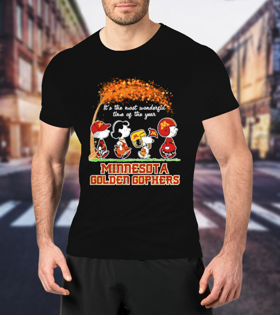 Minnesota Golden Gophers Peanuts It's The Most Wonderful Time Of The Year Halloween 2026 T-Shirt