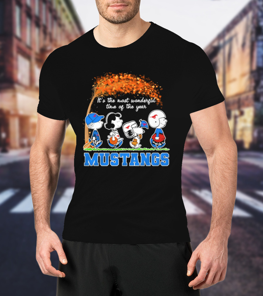 SMU Mustangs Peanuts Most Wonderful Time Of The Year Fall Halloween 2026 T-Shirt
