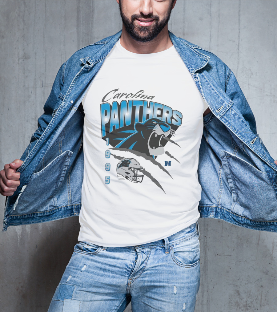 Carolina Panthers 1995 Bagheera Helmet NFL Inaugural Season T-Shirt
