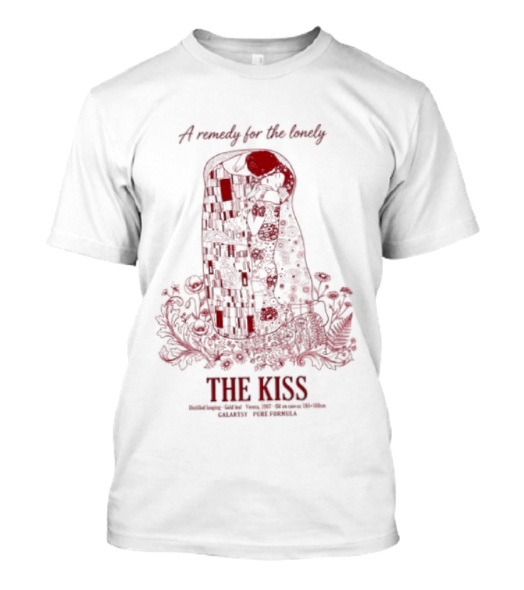 A Remedy For The Lonely The Kiss Embrace With Floral T-Shirt