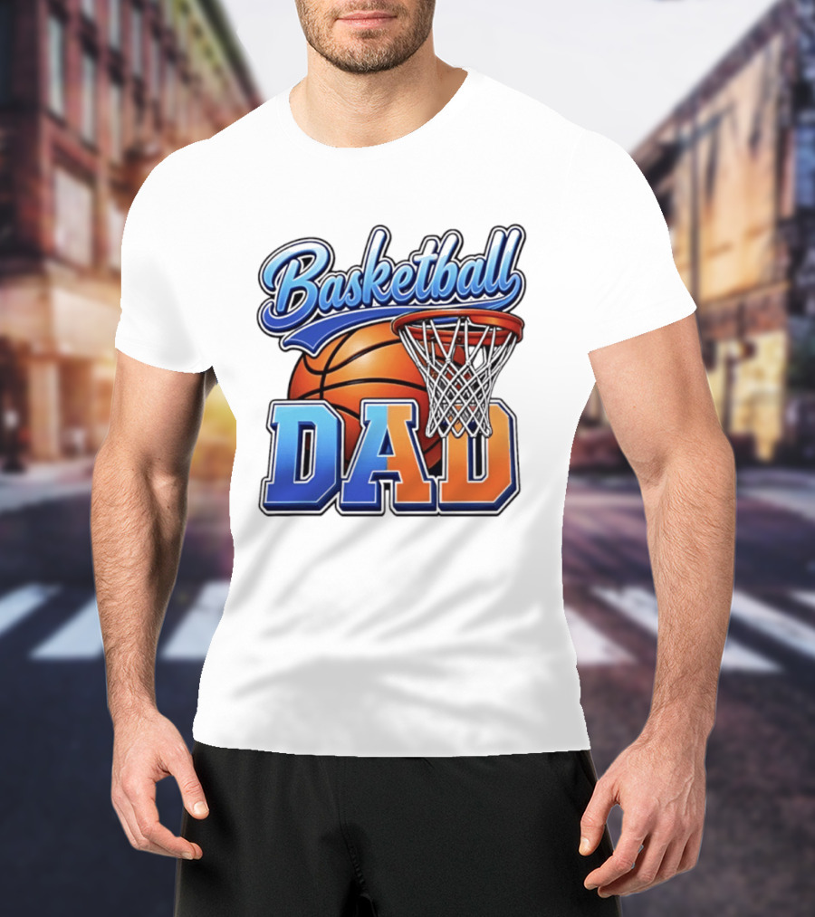 Basketball Dad Father Hoops Sports Fan Basketball Gift Dad T-Shirt