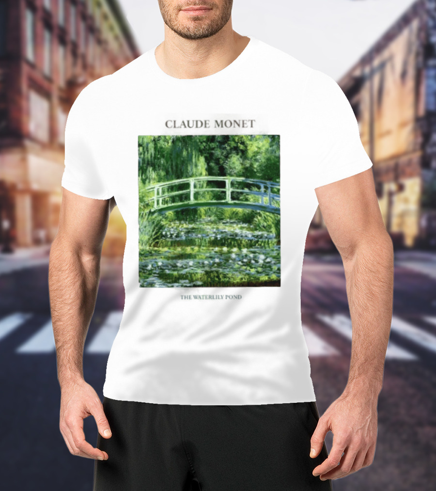 Claude Monet The Waterlily Pond Painting Scenic Landscape T-Shirt