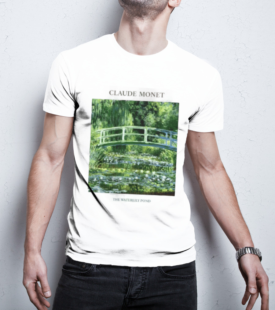 Claude Monet The Waterlily Pond Painting Scenic Landscape T-Shirt