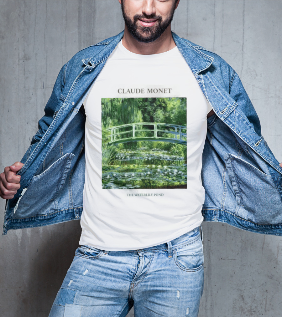 Claude Monet The Waterlily Pond Painting Scenic Landscape T-Shirt