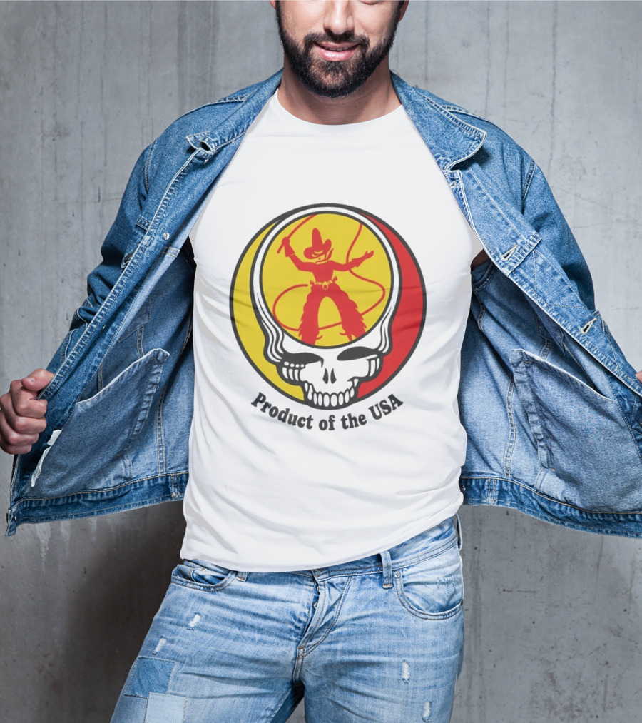 Dead Set Texas Pete Hot Sauce Cowboy Roper Skull USA T-Shirt