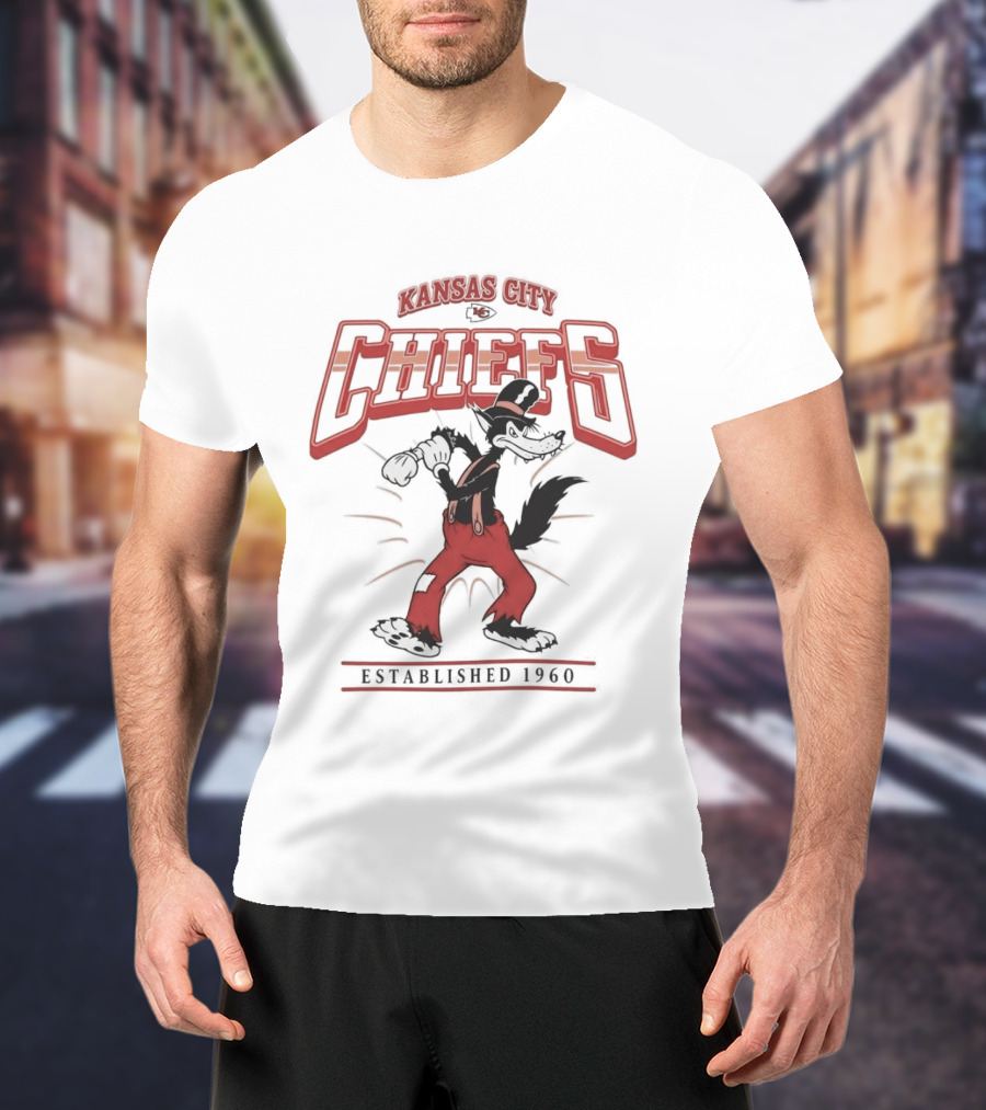 Kansas City Chiefs Big Bad Wolf Established 1960 T-Shirt