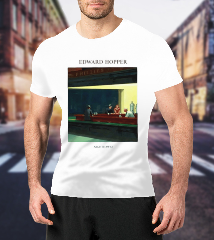 Edward Hopper Nighthawks Phillies Painting T-Shirt