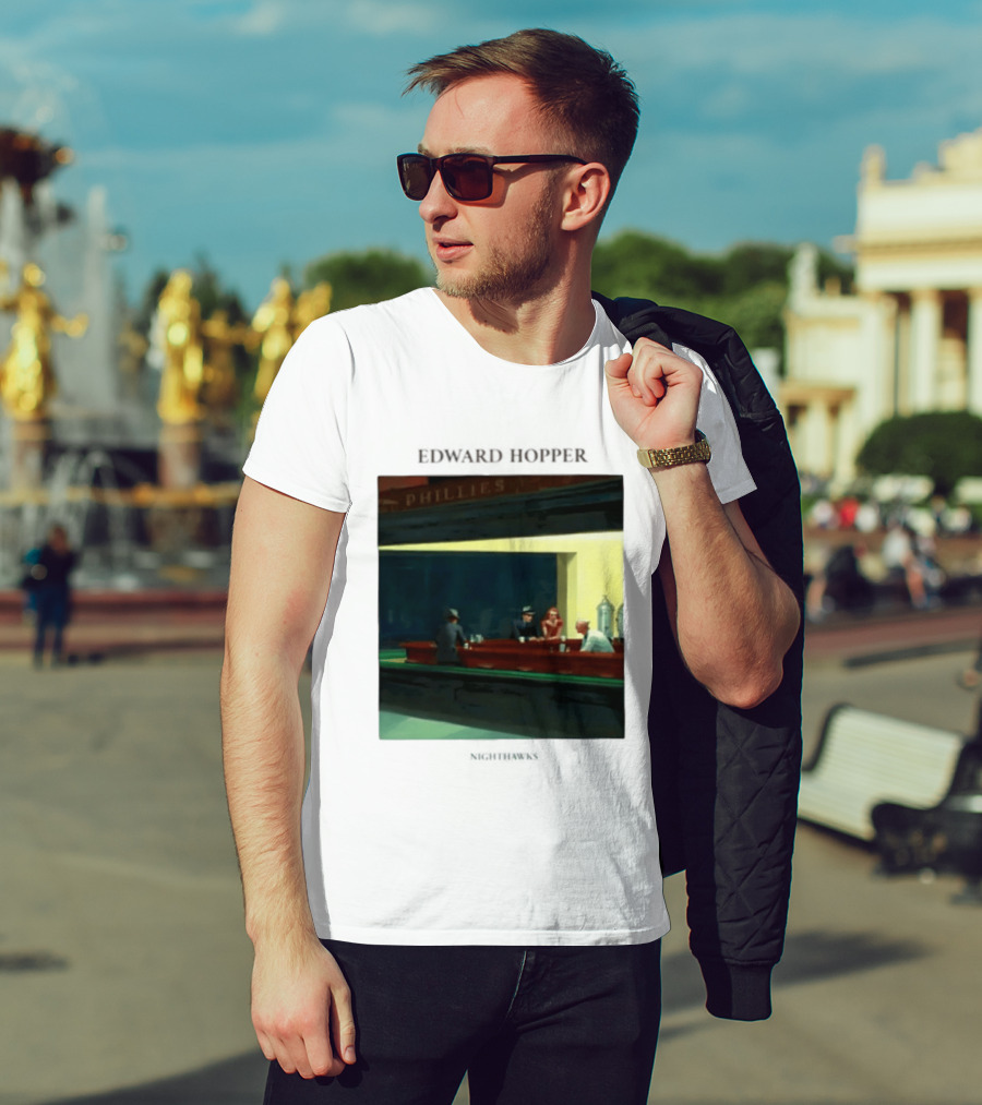 Edward Hopper Nighthawks Phillies Painting T-Shirt