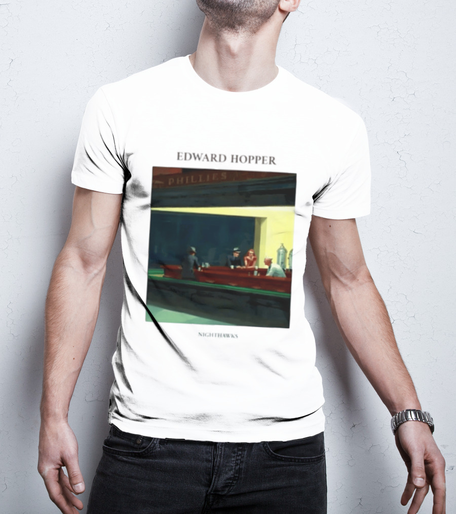 Edward Hopper Nighthawks Phillies Painting T-Shirt