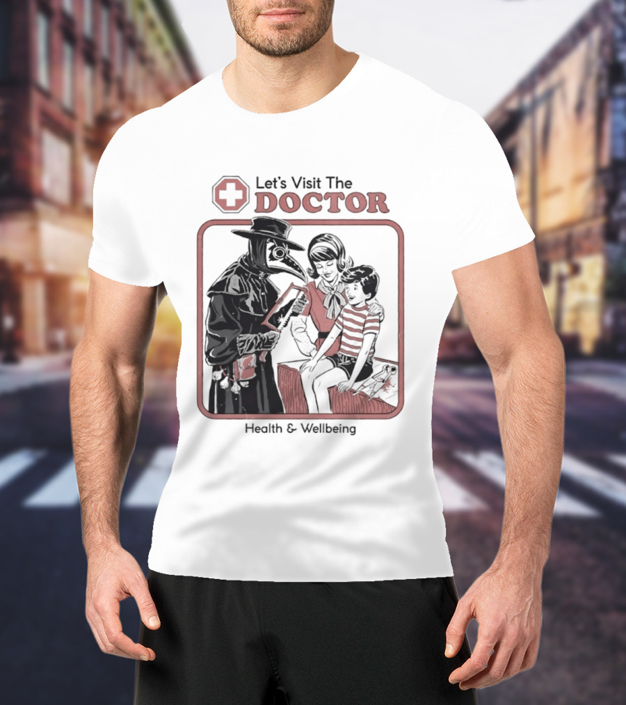 Let's Visit The Doctor Health And Wellbeing Vintage Medical Scene T-Shirt