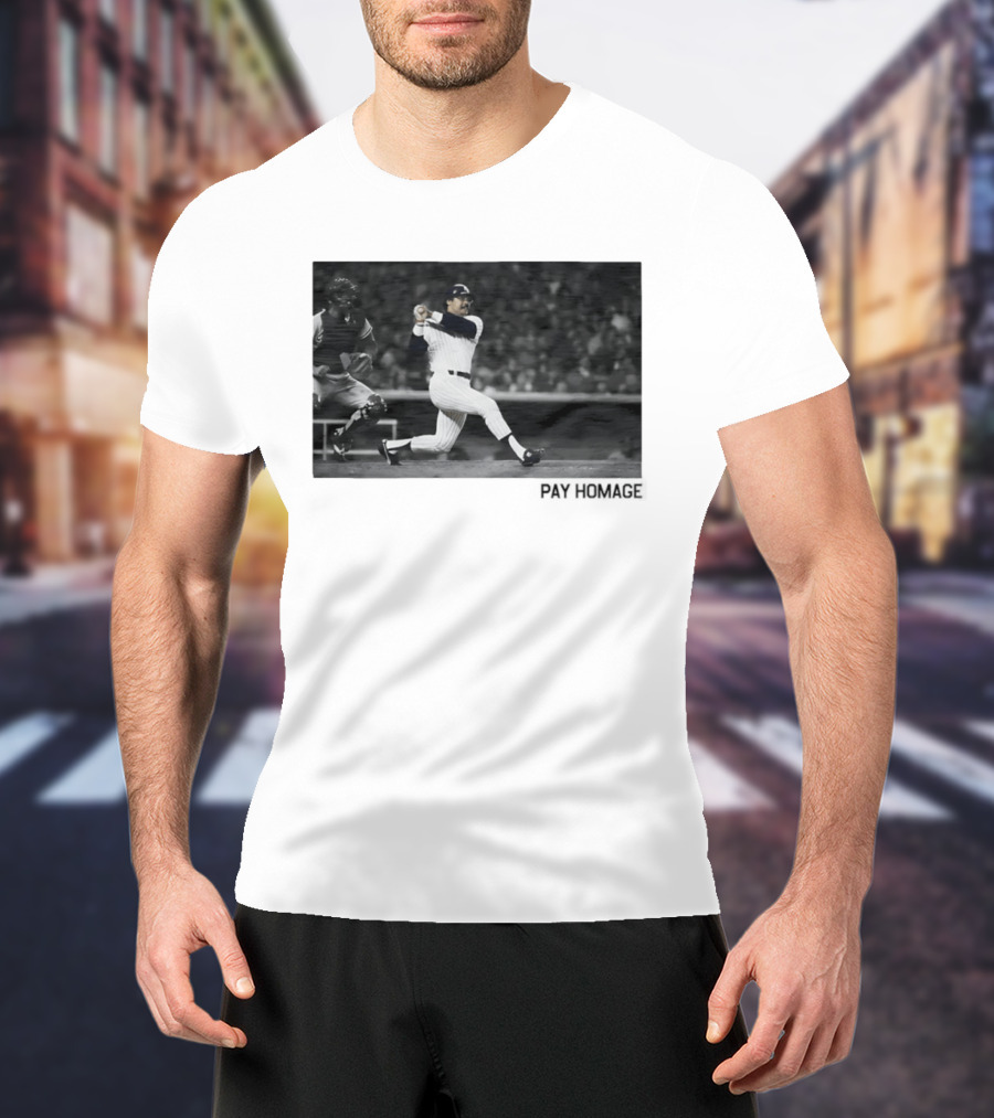 Reggie Jackson New York Yankees Baseball Pay Homage Iconic Swing Moment T-Shirt