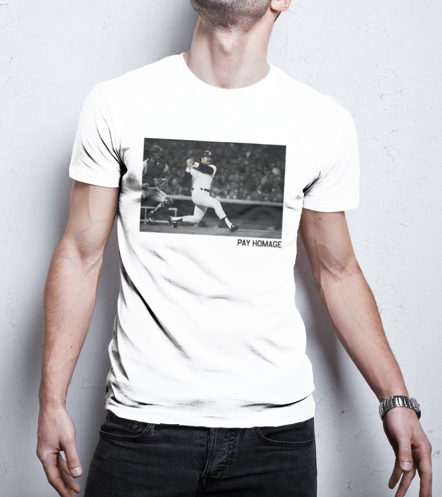 Reggie Jackson New York Yankees Baseball Pay Homage Iconic Swing Moment T-Shirt