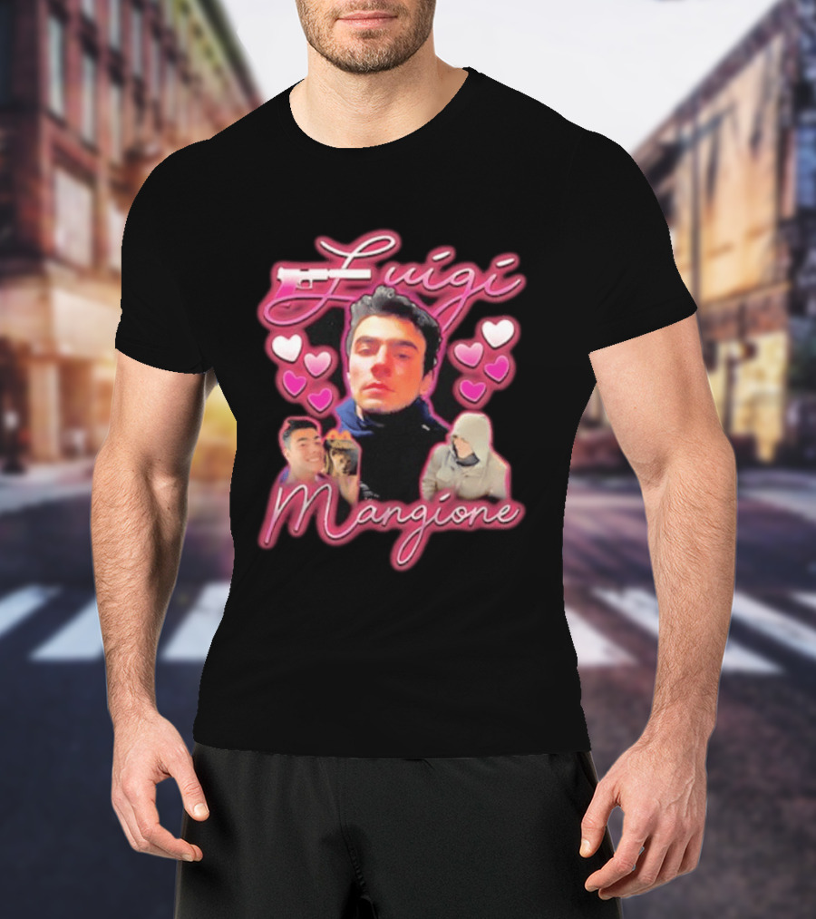 Luigi Mangione Hearts And Gun T-Shirt
