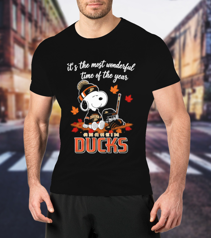 Anaheim Ducks Snoopy Halloween It's The Most Wonderful Time Of The Year 2026 T-Shirt