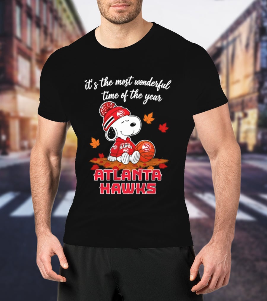 Atlanta Hawks Snoopy Halloween 2026 It's The Most Wonderful Time Of The Year T-Shirt