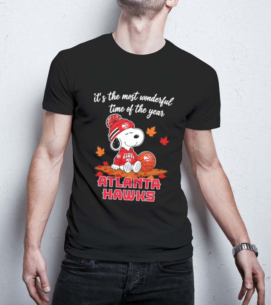 Atlanta Hawks Snoopy Halloween 2026 It's The Most Wonderful Time Of The Year T-Shirt