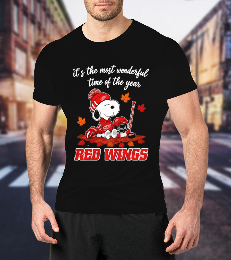 It's The Most Wonderful Time Of The Year Detroit Red Wings Snoopy Halloween 2026 T-Shirt