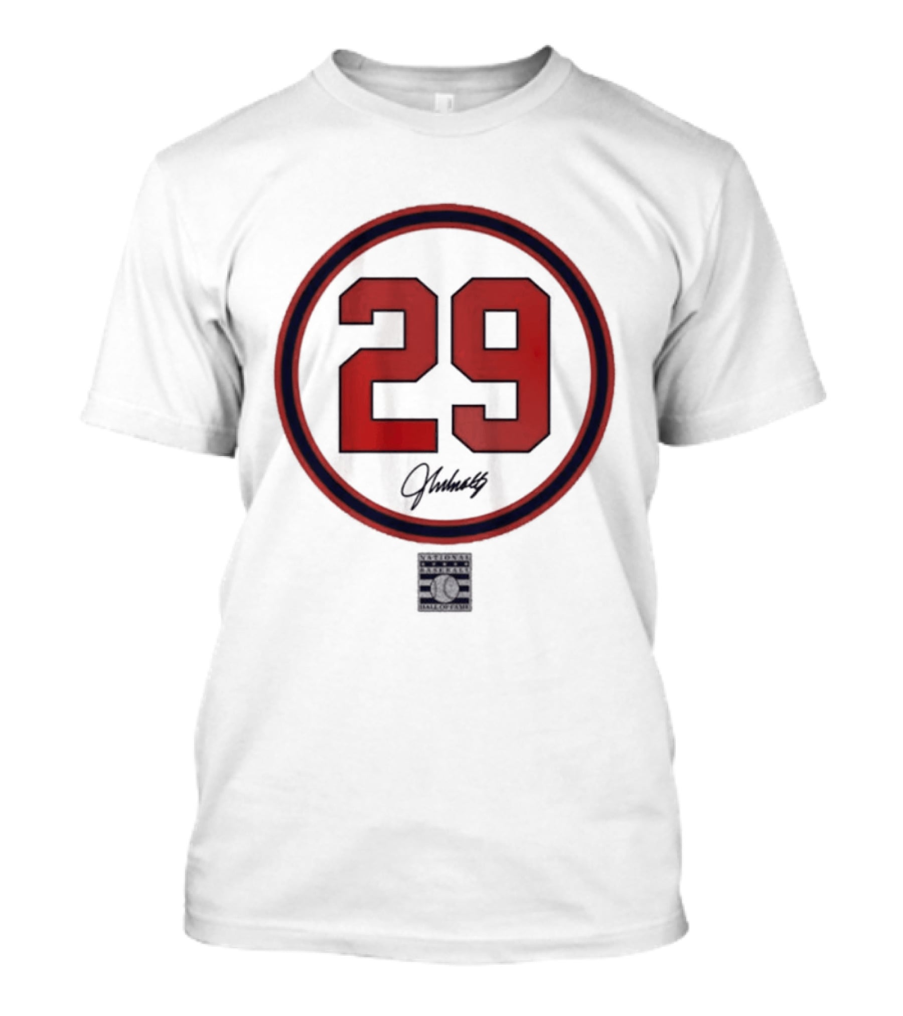 John Smoltz 29 Signature Red Circle T-Shirt