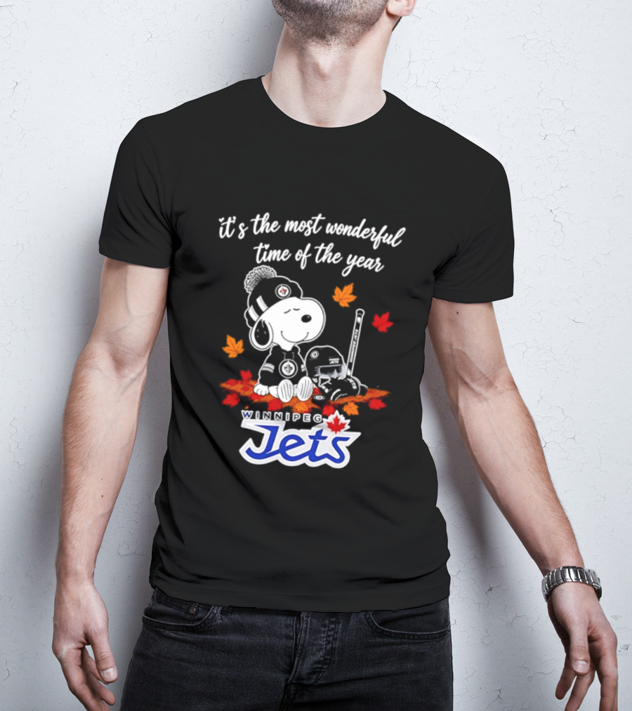 Winnipeg Jets Snoopy It's The Most Wonderful Time Of The Year 2026 T-Shirt