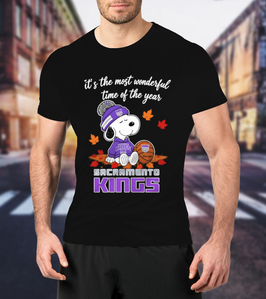 Sacramento Kings Snoopy Halloween It's The Most Wonderful Time Of The Year T-Shirt