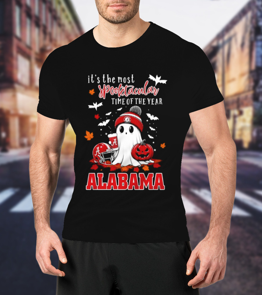 Alabama Crimson Tide Halloween Ghost It's The Most Spooktacular Time Of The Year 2026 T-Shirt