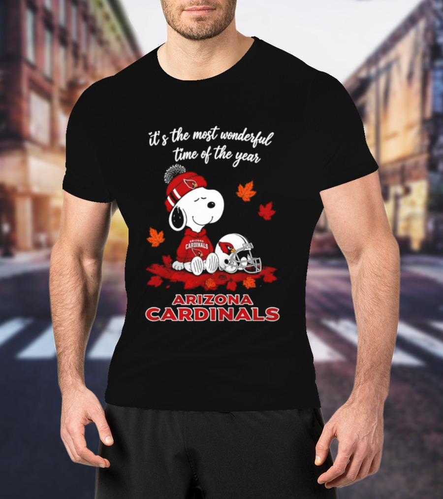 Arizona Cardinals Snoopy Fall Halloween It's The Most Wonderful Time Of The Year 2026 T-Shirt