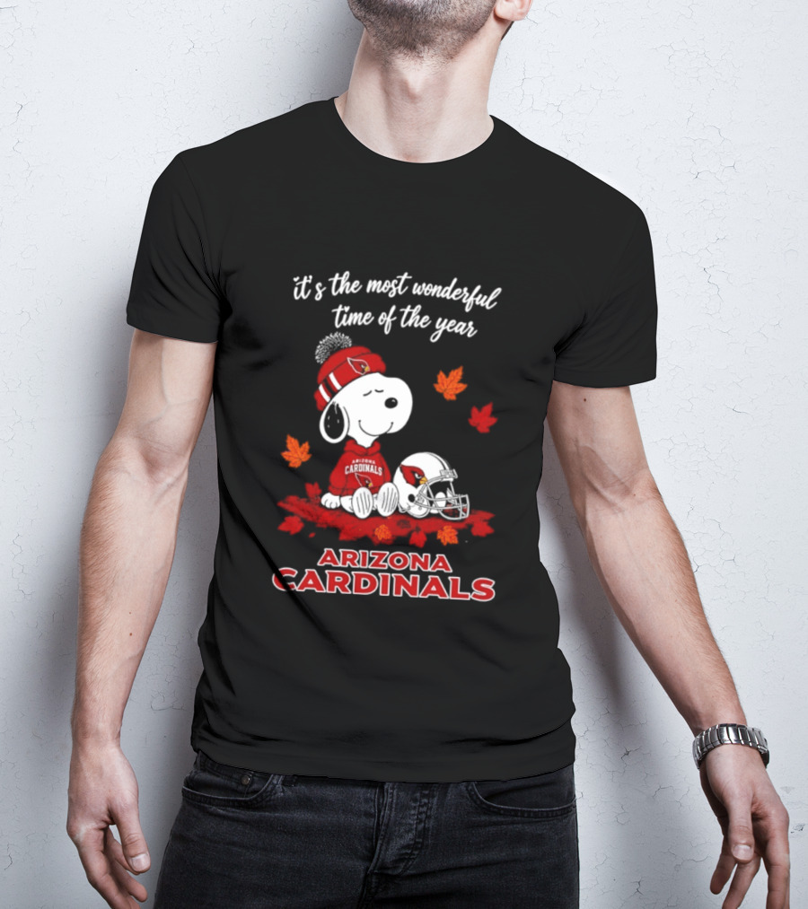 Arizona Cardinals Snoopy Fall Halloween It's The Most Wonderful Time Of The Year 2026 T-Shirt