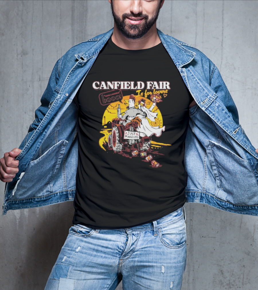 Canfield Fair Just Married Romance Tractor Boom Sunset T-Shirt