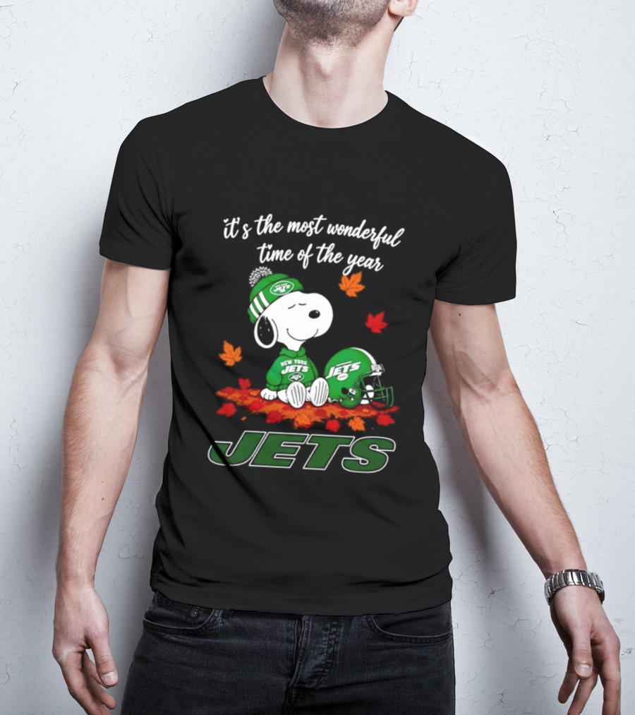 New York Jets Snoopy Fall Halloween 2026 Most Wonderful Time Of The Year T-Shirt