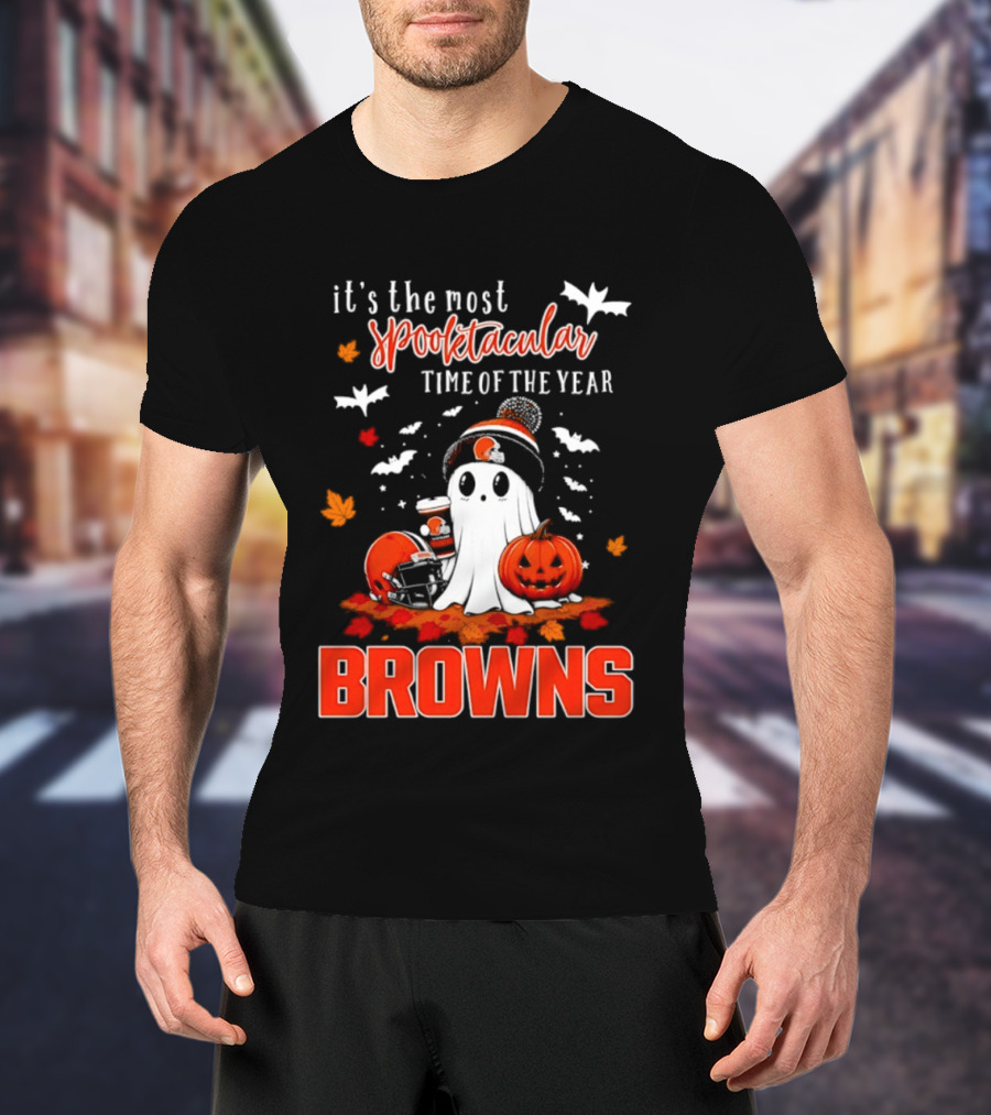 Cleveland Browns Spooktacular Halloween Ghost Time Of The Year T-Shirt