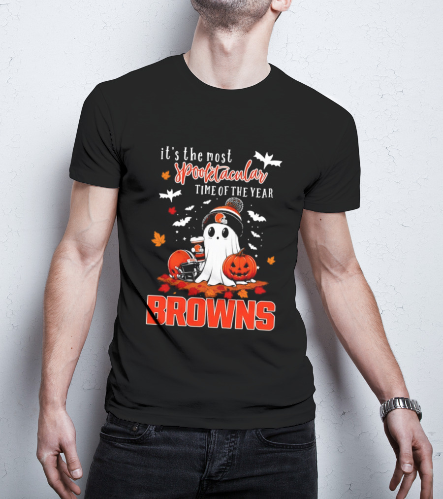Cleveland Browns Spooktacular Halloween Ghost Time Of The Year T-Shirt
