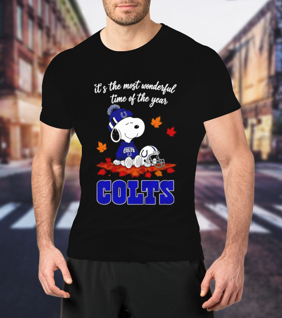 It's The Most Wonderful Time Of The Year Colts Snoopy Fall Halloween T-Shirt