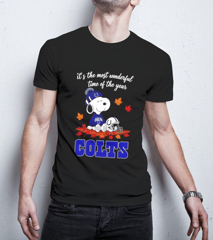 It's The Most Wonderful Time Of The Year Colts Snoopy Fall Halloween T-Shirt