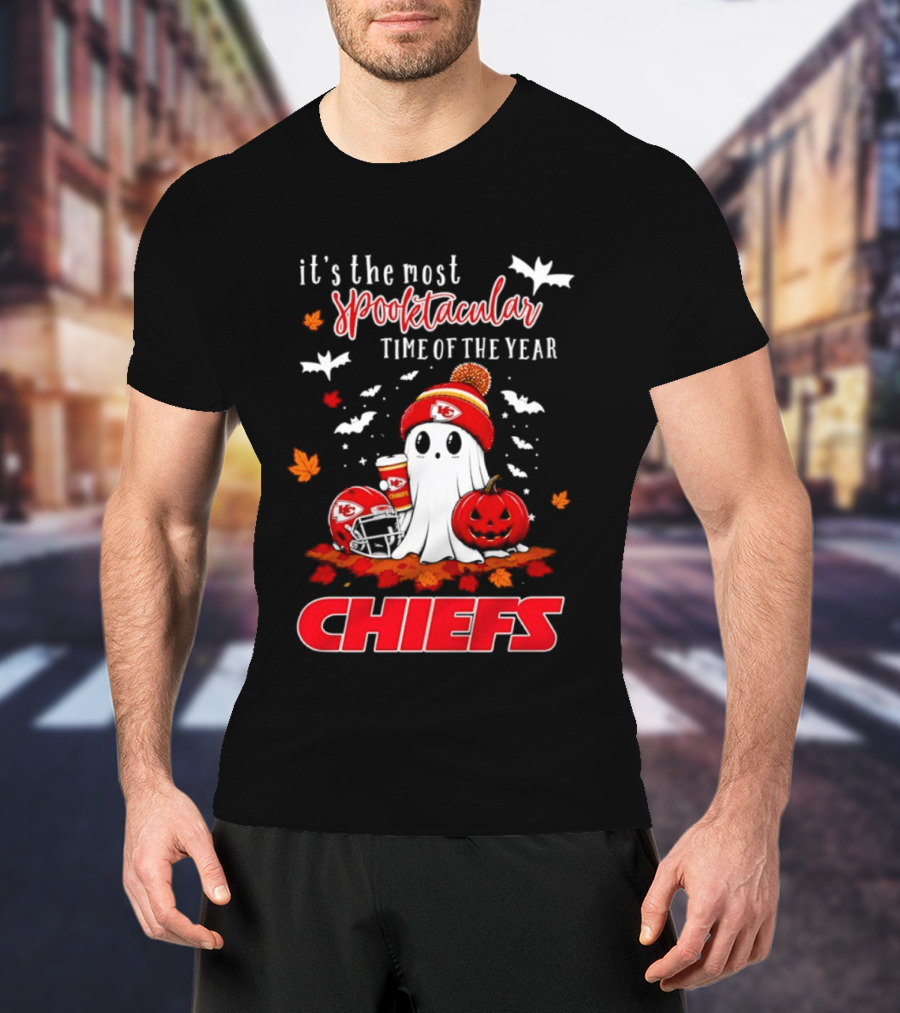 Kansas City Chiefs Halloween Ghost It's The Most Spooktacular Time Of The Year 2026 T-Shirt