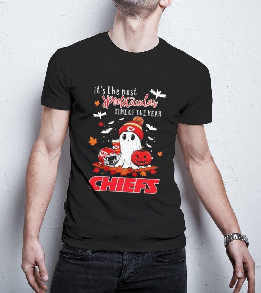 Kansas City Chiefs Halloween Ghost It's The Most Spooktacular Time Of The Year 2026 T-Shirt