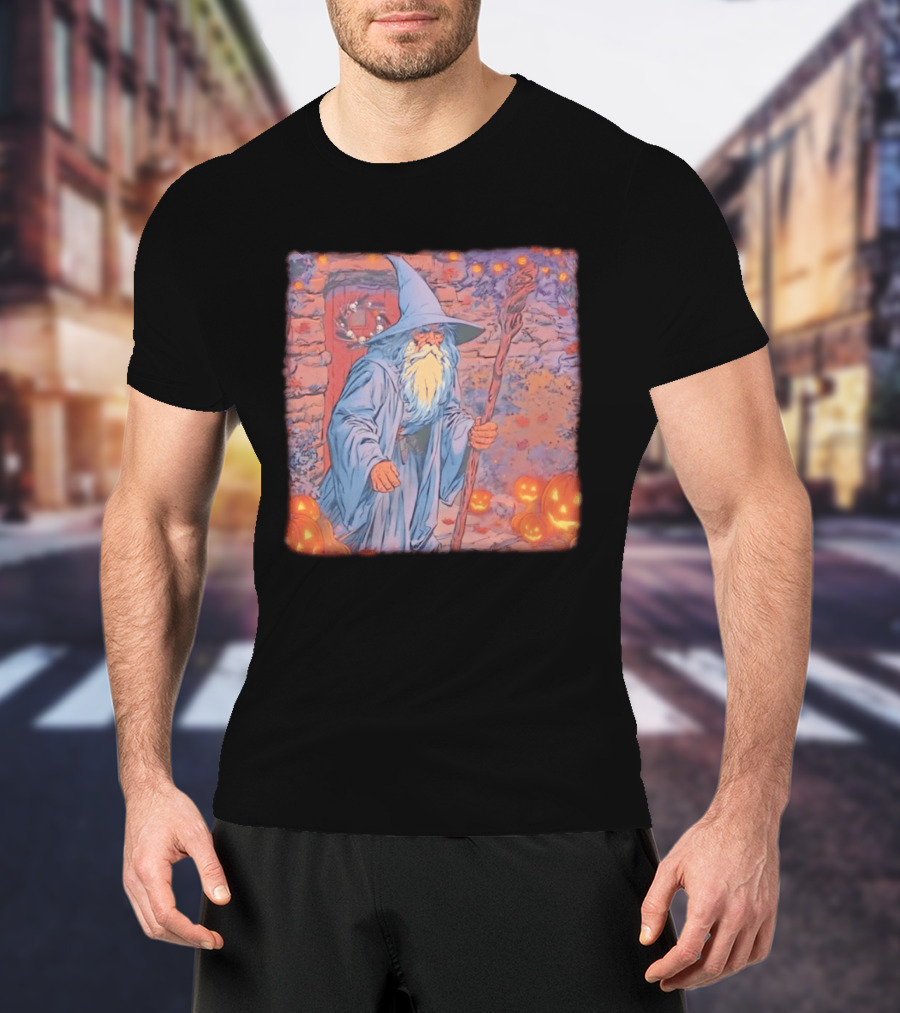 Wizard Halloween Night 2026 Magical Pumpkin Pathway T-Shirt