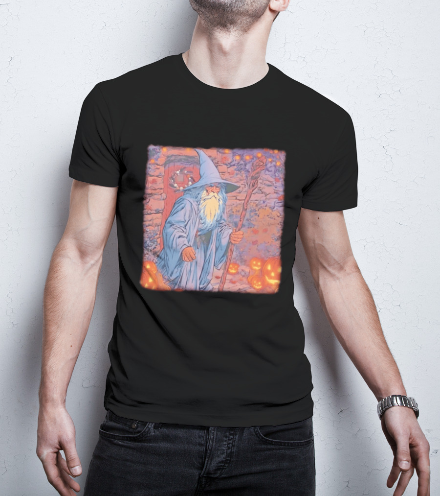 Wizard Halloween Night 2026 Magical Pumpkin Pathway T-Shirt