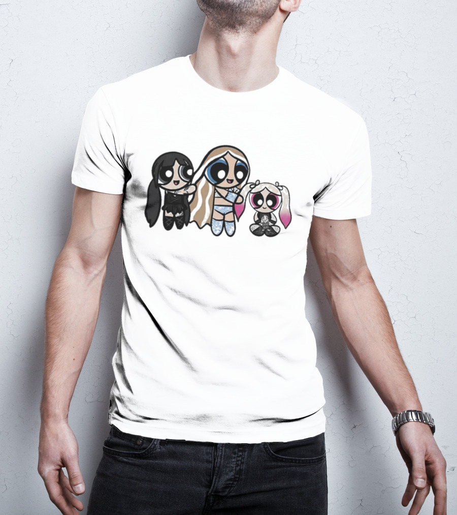 Powerpuff Charlexley Trio In Unique Cartoon T-Shirt