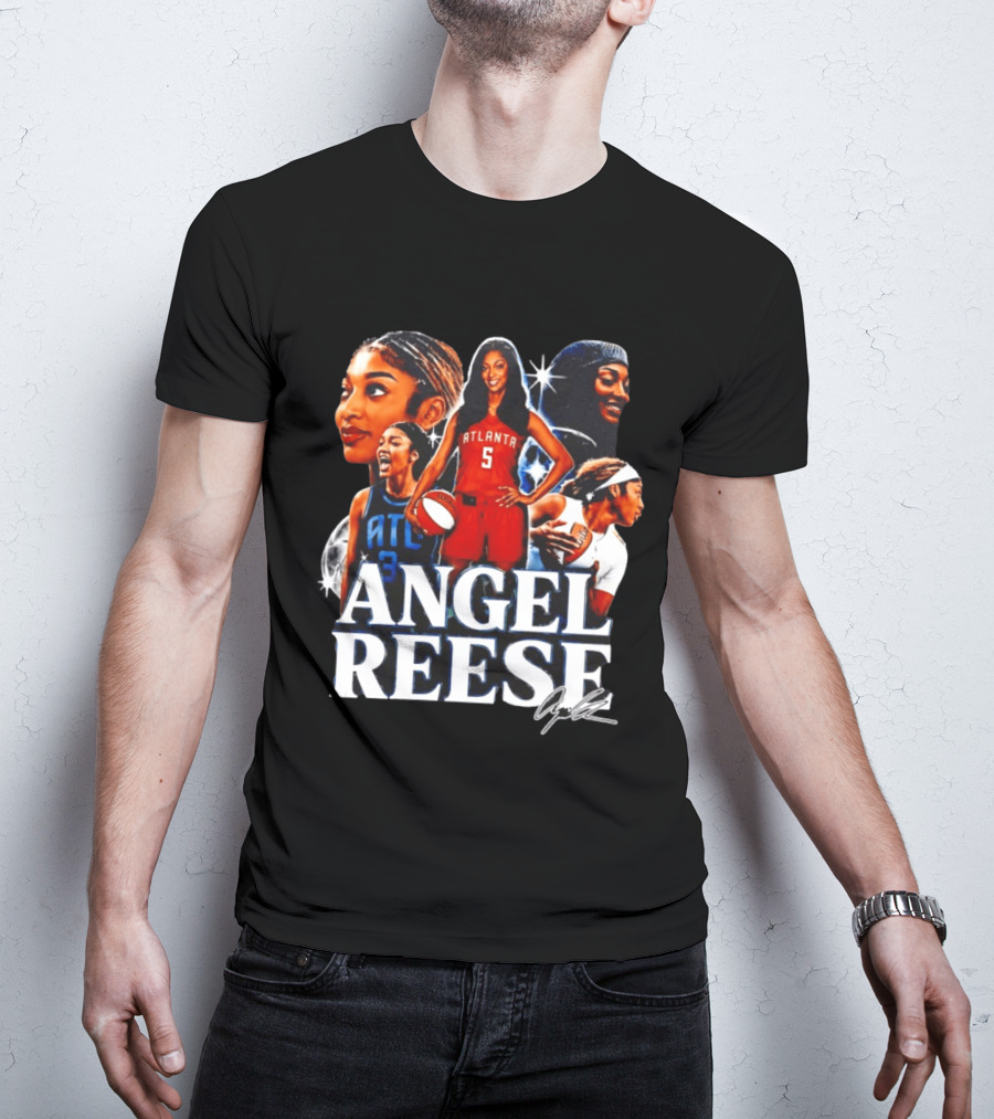 Angel Reese Atlanta Basketball Star Collage T-Shirt