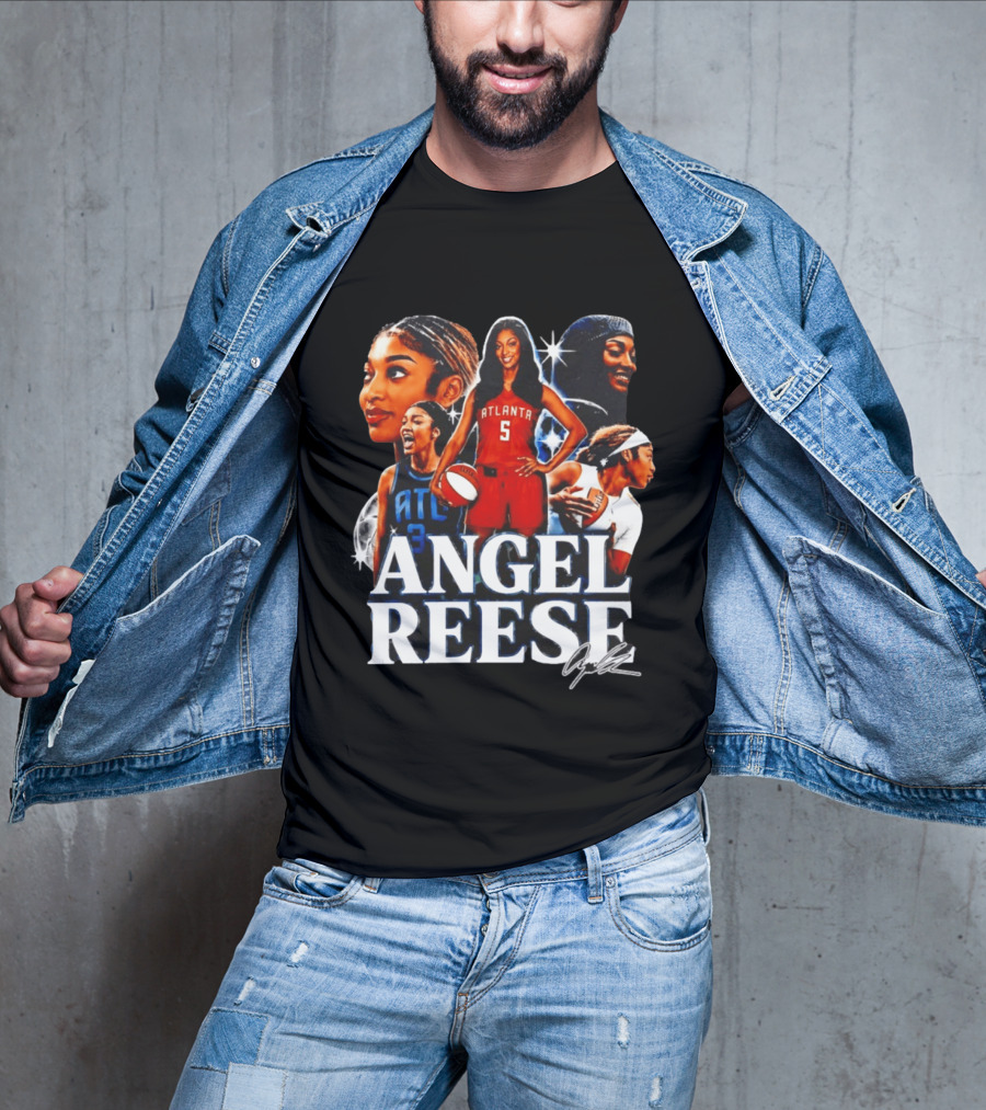 Angel Reese Atlanta Basketball Star Collage T-Shirt