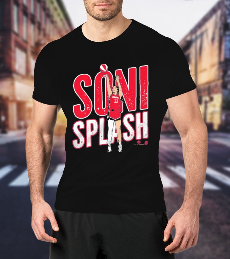 Soni Splash Basketball Player Red Uniform Number 22 T-Shirt