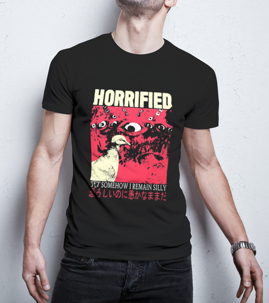 Horrified Pigeon Yet Somehow I Remain Silly Japanese T-Shirt