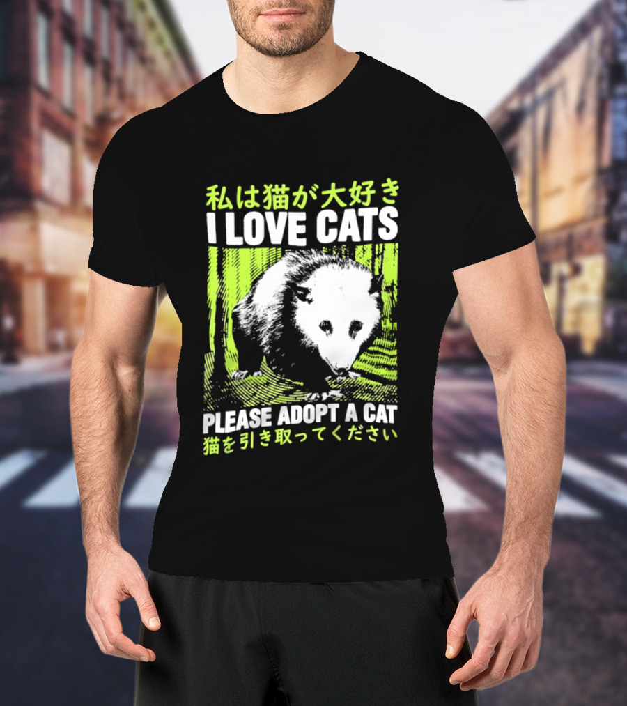 I Love Cats Please Adopt A Cat T-Shirt