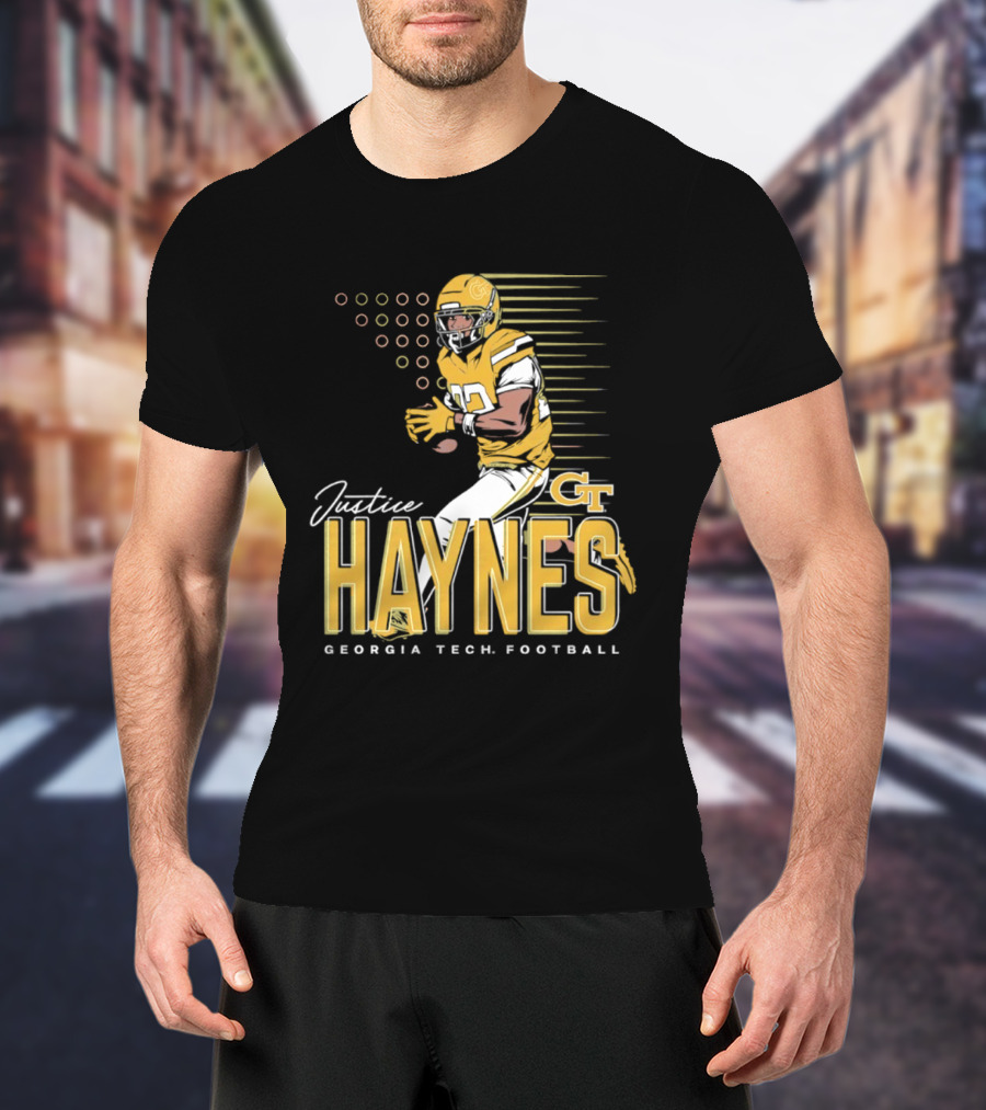 Justice Haynes Georgia Tech Yellow Jackets Football GT T-Shirt