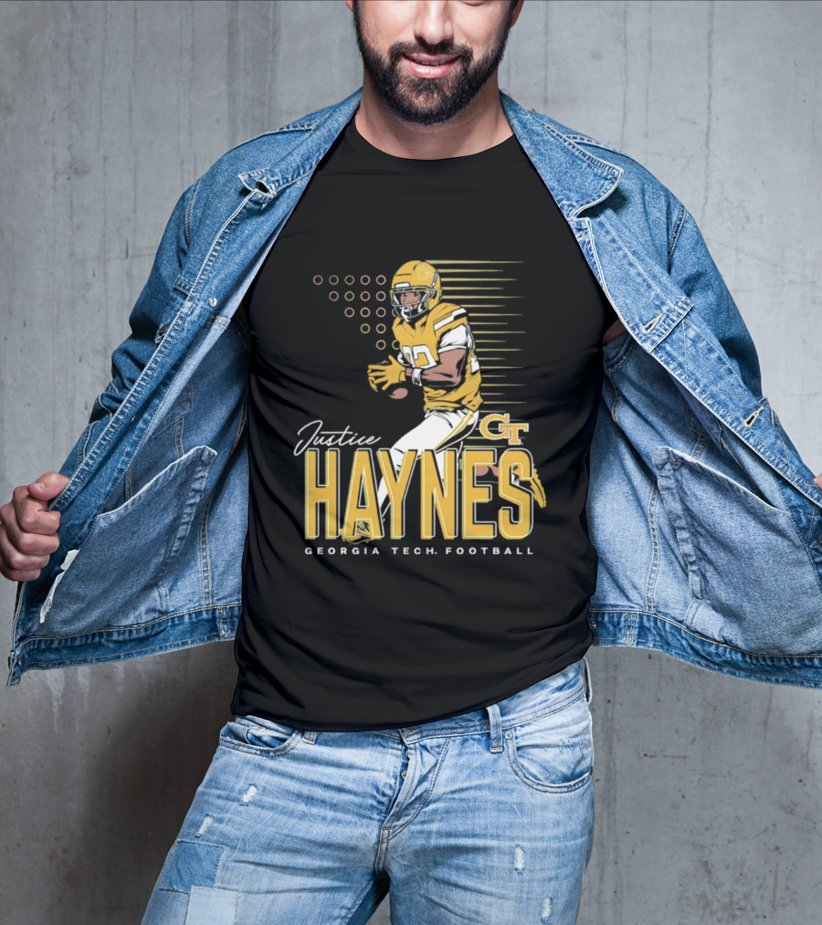 Justice Haynes Georgia Tech Yellow Jackets Football GT T-Shirt
