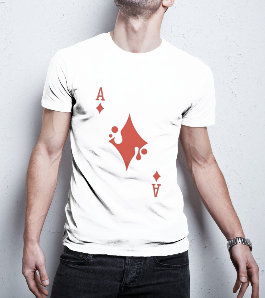 Ace Of Diamonds Playing Card Red Stylized T-Shirt