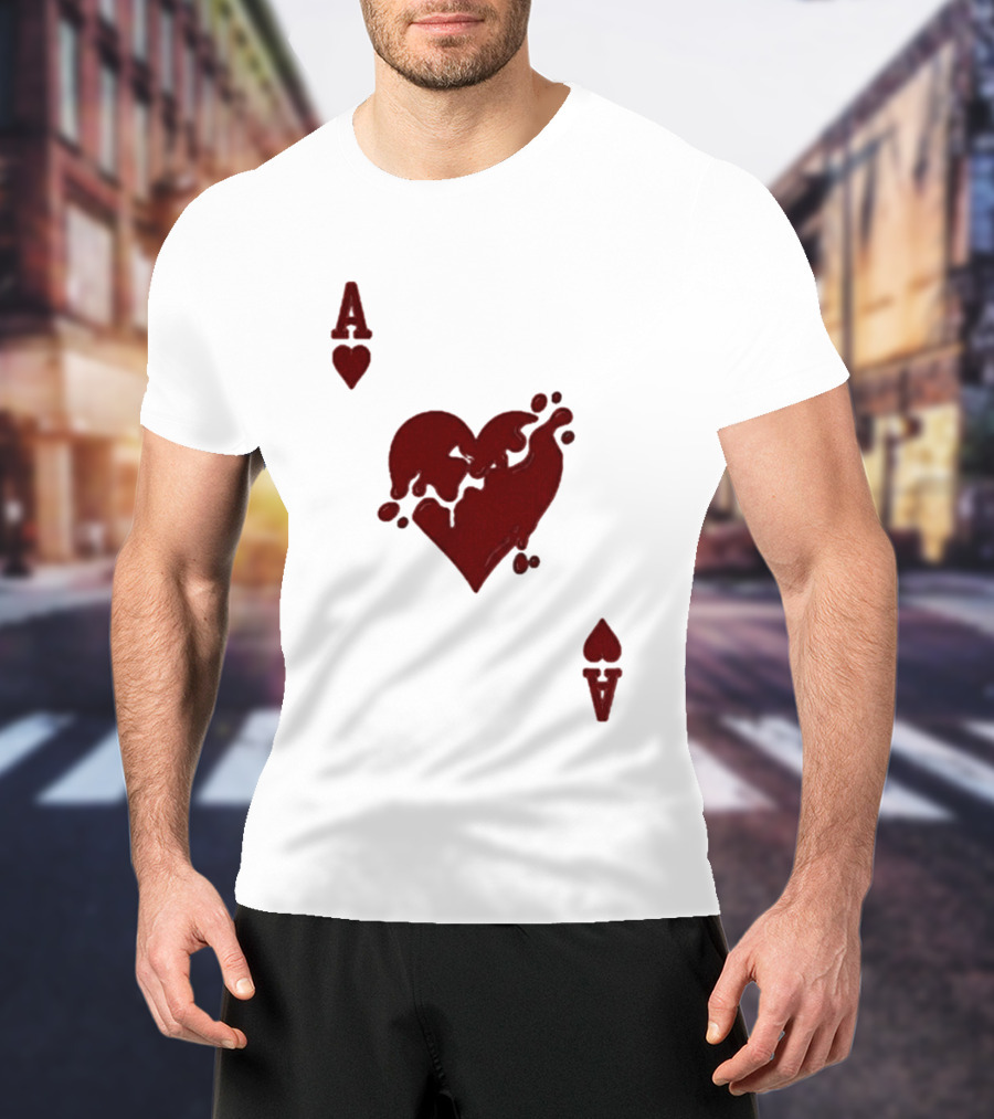 Ace Of Hearts Melting Card Visual T-Shirt