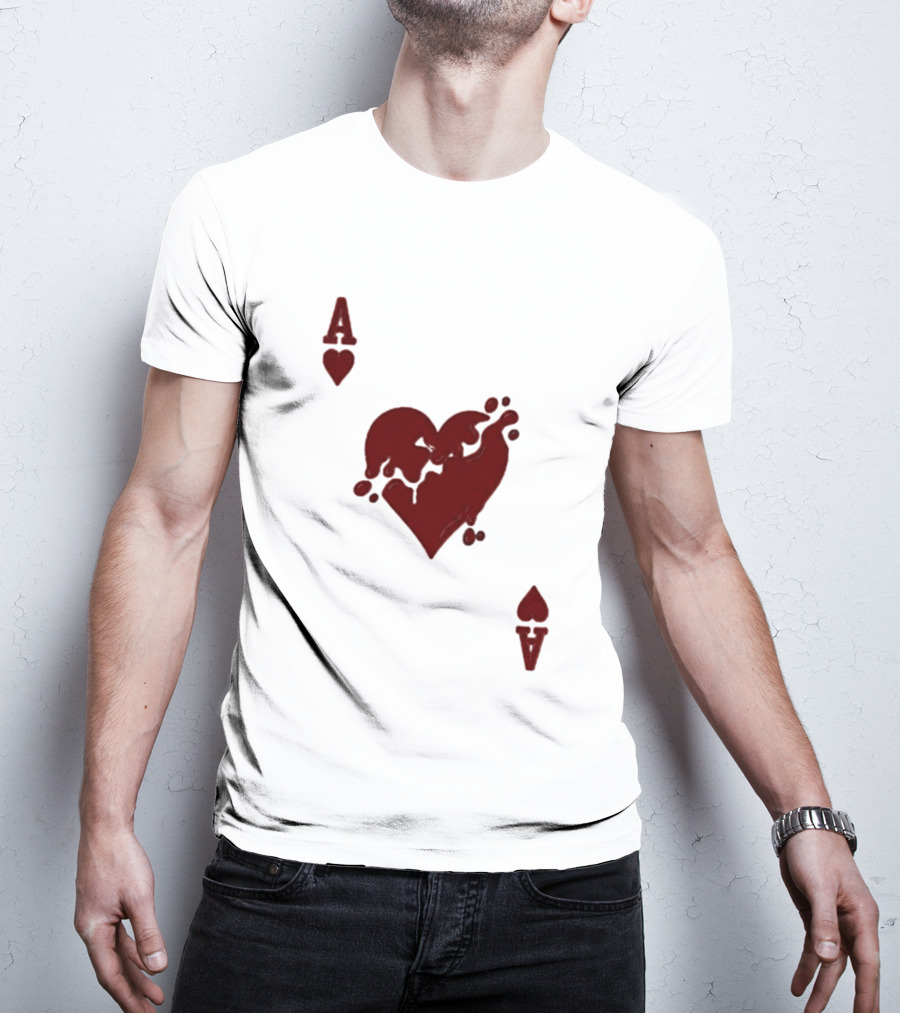 Ace Of Hearts Melting Card Visual T-Shirt