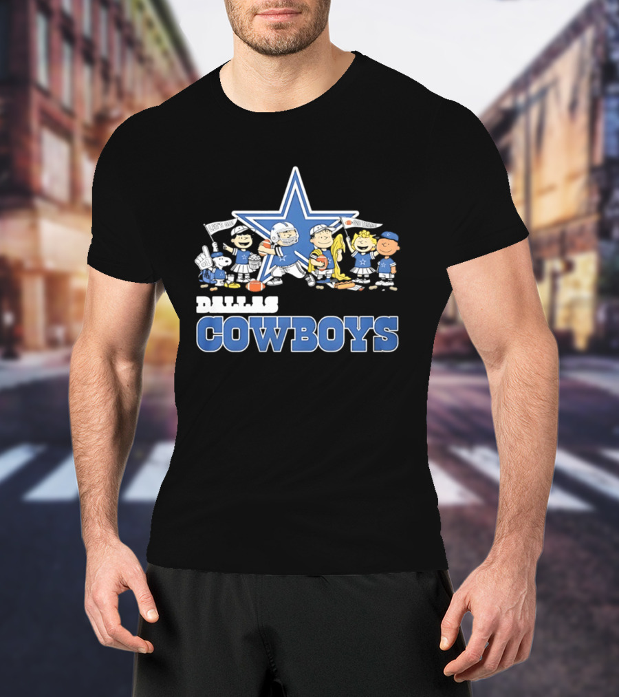 Dallas Cowboys Peanuts Characters Team Collaboration T-Shirt